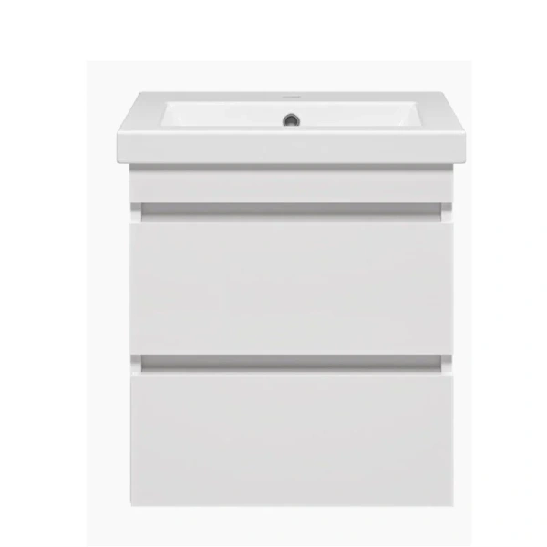 Тумба с раковиной подвесная Misty Енисей 50 см с ящиками