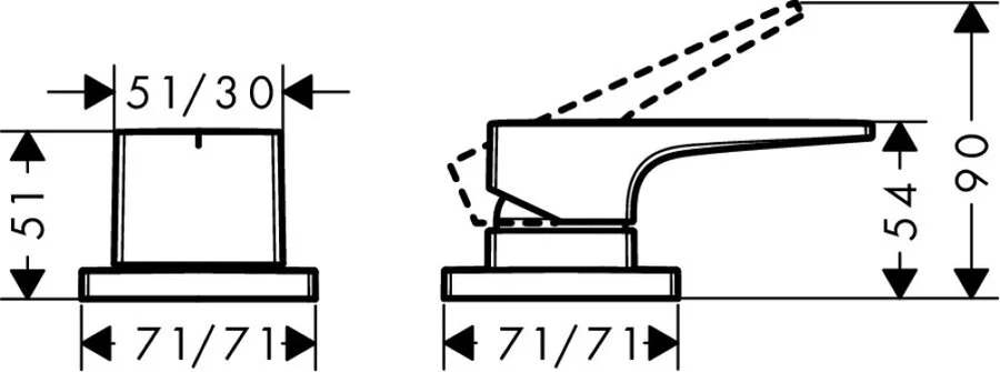 Смеситель для ванны Hansgrohe Metropol 32548000 на 2 отверстия - фото 2