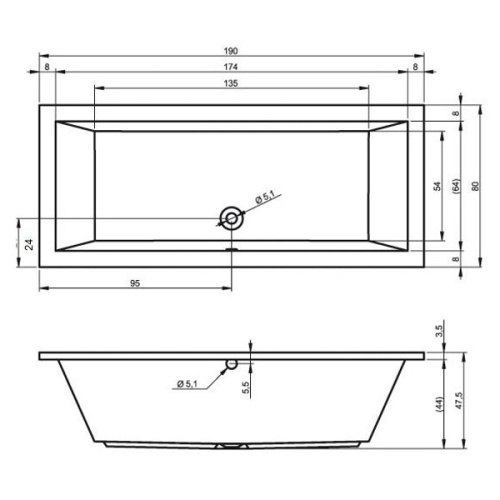 Ванна акриловая Riho Lusso 190х80 см с ножками - фото 3