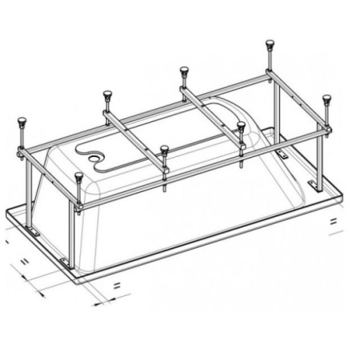 Монтажный комплект для акриловой ванны Roca BeCool 170x80 см с хромированными ручками - фото 2