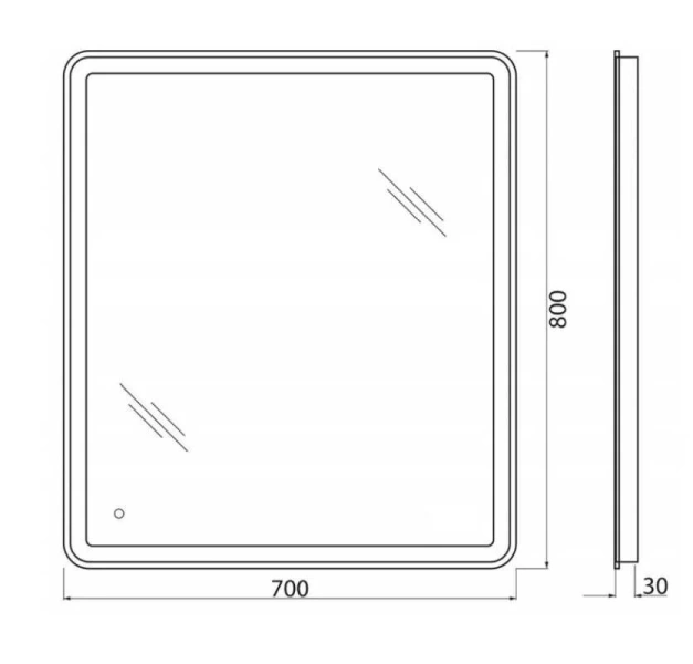 Зеркало с подсветкой BelBagno 70 см с сенсорным выключателем, в наличии - фото 2