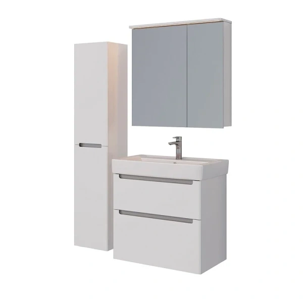 Зеркальный шкаф с подсветкой Lemark Zenon 80 см с розеткой, белые - фото 6