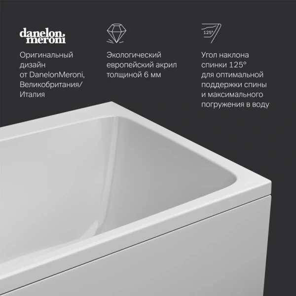 Ванна акриловая Am.Pm Func 170x80 белая, 170 см - фото 9