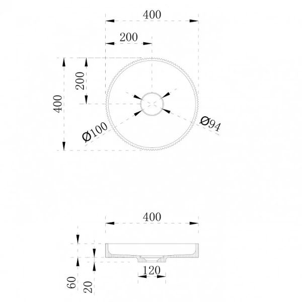 Раковина Abber Stein AS2604 40 см круглая - фото 2
