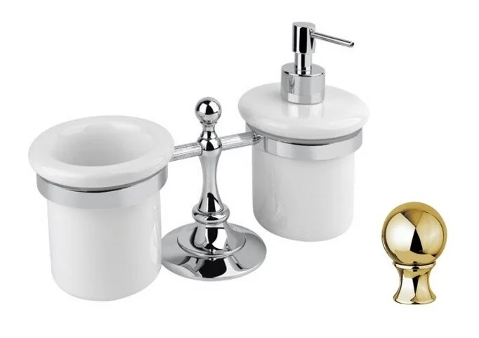 Стакан для ванной и дозатор для мыла Cezares Olimp бронза, настольные - фото 5