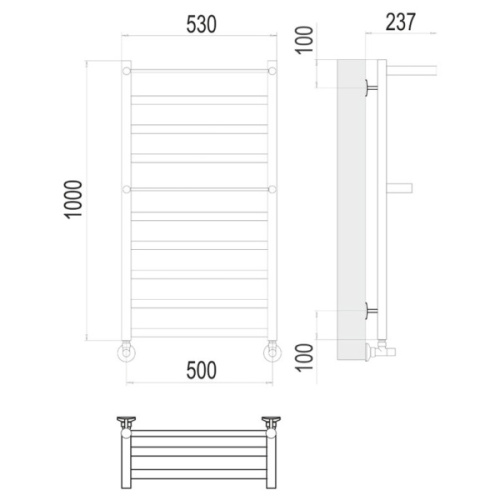 Полотенцесушитель водяной Terminus Хендрикс П10 500x1000 с полкой - фото 3