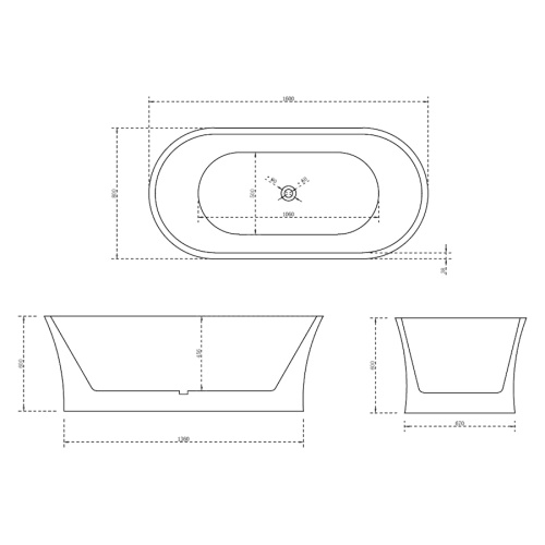 Акриловая ванна Abber 160х80 см отдельностоящая - фото 4