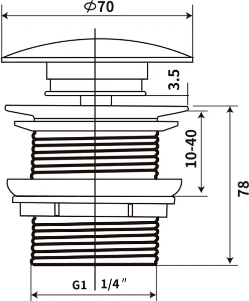 Донный клапан Vincea серый матовый, нет в наличии - фото 2