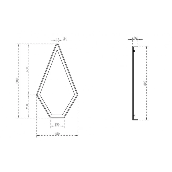 Зеркало с подсветкой Abber Stein 45 см красное, в наличии - фото 2