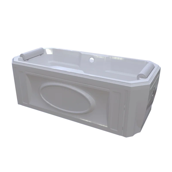 Акриловая ванна Fra Grande Фернандо 4-01-3-0-1-422, 190 x 90 см, рама-подставка на декоративных ножках, комплект панелей, подголовник - 2 шт., белая/золото, прямоугольные - фото 5