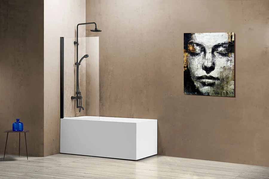 Шторка для ванны Vincea 80х140 см черная, недорогие - фото 3