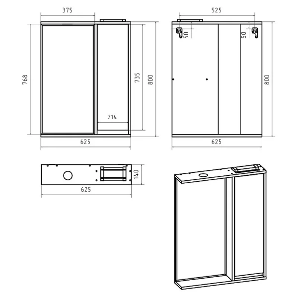 Зеркальный шкаф с подсветкой Brevita Balaton 65 см белый, левый - фото 4