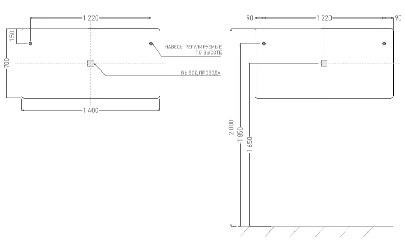 Зеркало с подсветкой Salini Ombra 140 см горизонтальное - фото 2