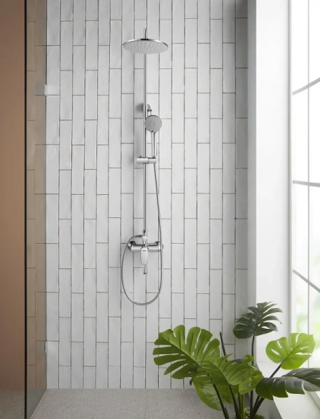 Душевая стойка Bravat Rhein со смесителем, современные, hi-tech - фото 2