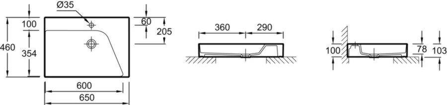 Раковина Jacob Delafon Rythmic Pure 65 см левая, белая, современные, hi-tech - фото 2