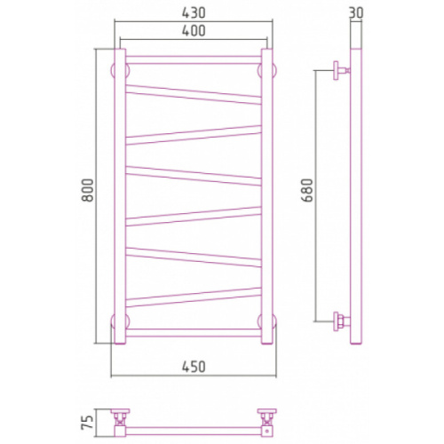 Полотенцесушитель водяной Сунержа Сирокко 40х80 см другие цветовые решения - фото 2
