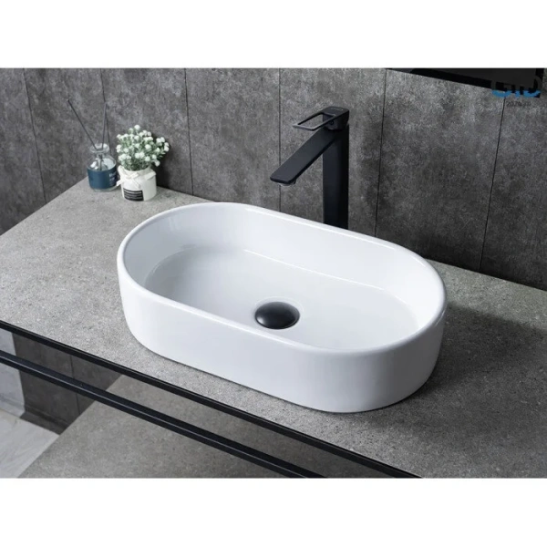 Раковина GID Lago N9020 53 см белая, в форме чаши, круглой формы - фото 5