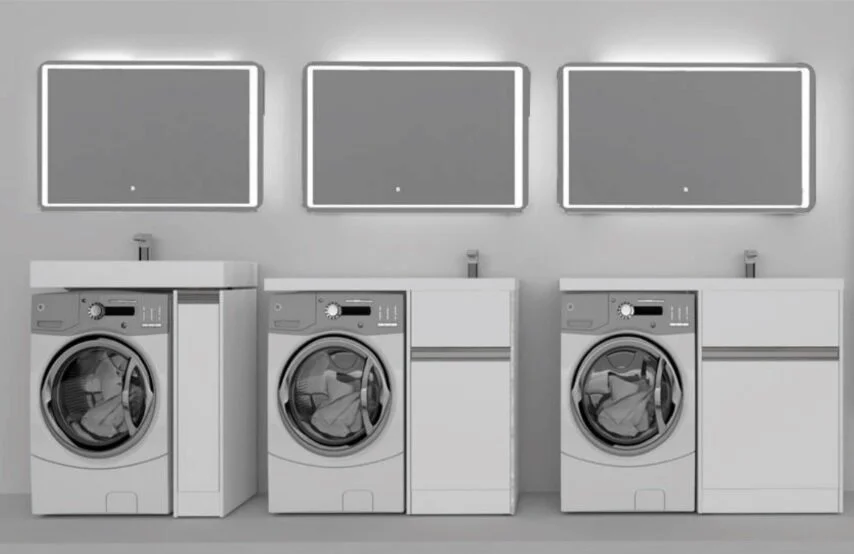 Тумба под раковину напольная Акватон Лондри 40 см белый глянец, в наличии - фото 2