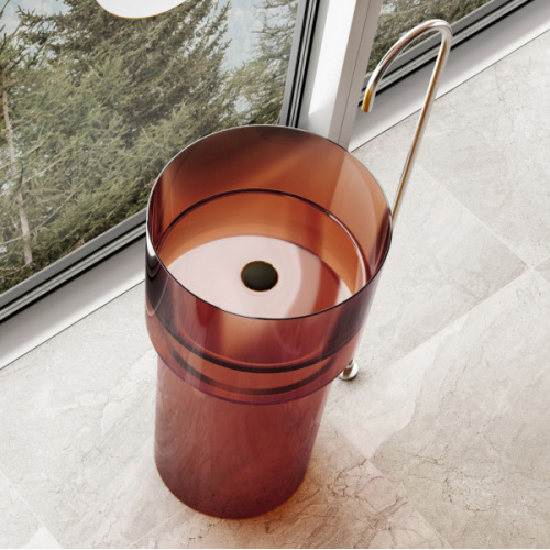 Раковина напольная Abber Kristall 45 см коричневая, современные, hi-tech - фото 2