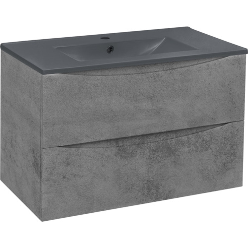 Тумба под раковину подвесная Vincea Mia 80,7 см Beton, серая - фото 7