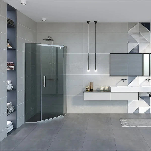 Душевой уголок Erlit Comfort 88х88 см стекло тонированное, хром - фото 4