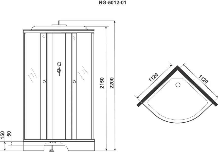 Душевая кабина Niagara Ultra 118х118 см стекло тонированное, 120х120 index_1 - фото 15