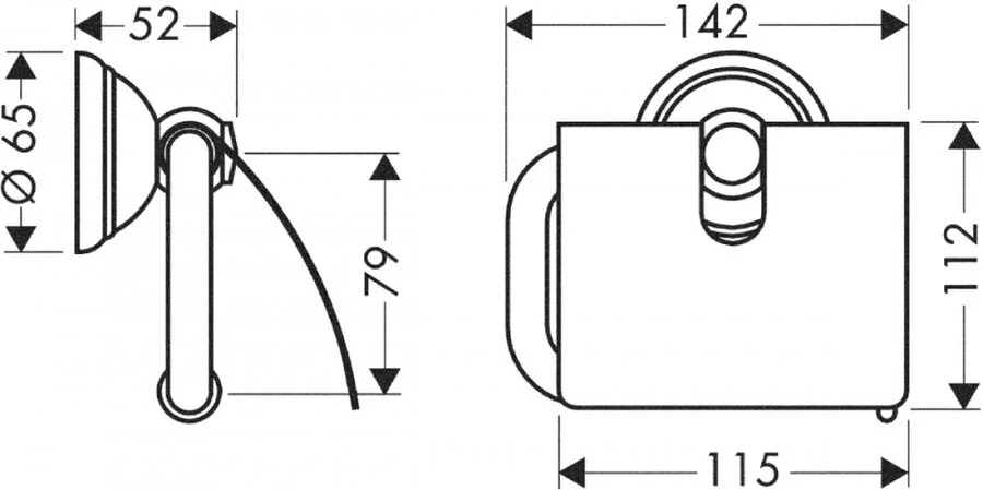 Бумагодержатель для ванной, цвет хром-золото, Axor Carlton, по запросу - фото 2