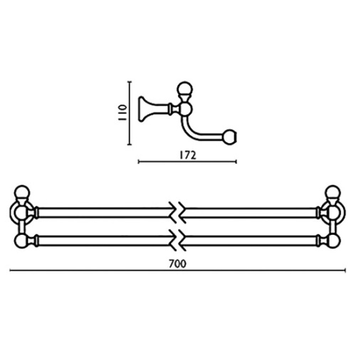 Полотенцедержатель двойной для ванной Bagno & Associati Folie FS 217 - фото 3
