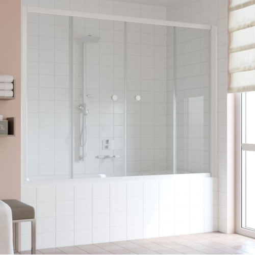 Душевая шторка на ванную стекло прозрачное Vegas-glass Z2V 180 01