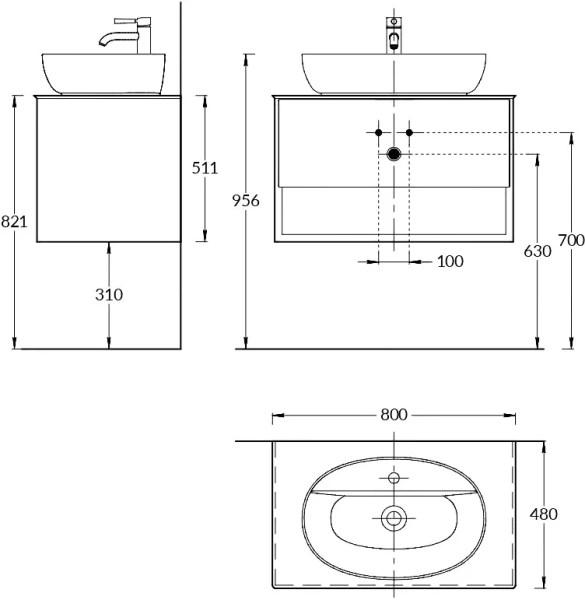 Тумба под раковину подвесная Kerama Marazzi Plaza Modern 80 см дуб виченца, под накладную раковину - фото 5