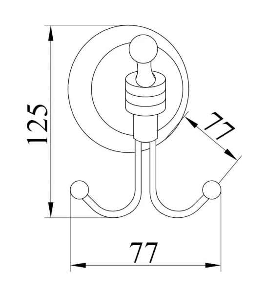 Крючок для ванной Boheme Hermitage 103 двойной - фото 2
