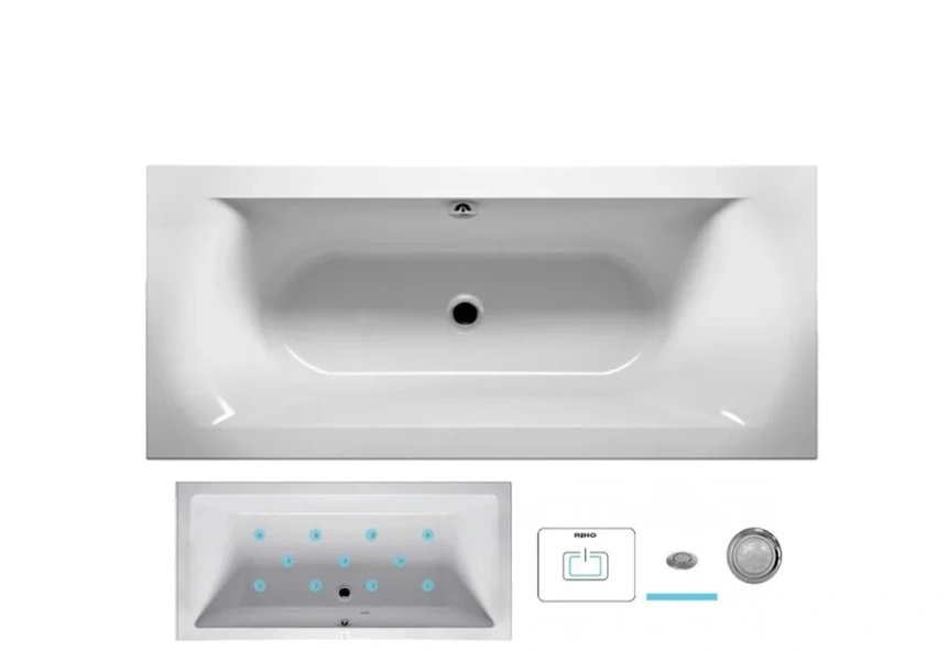 Ванна гидромассажная Riho Linares 180 x 80 см, AIR - фото 1