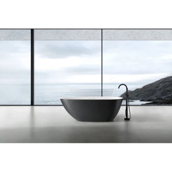 Ванна из искусственного камня Abber Dortmund 170x75 см черно-белая матовая, современныe, hi-tech - фото 3