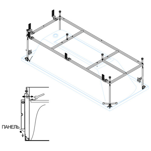 Каркас для акриловой ванны Cezares Plane 190х80 см металлический, в наличии - фото 2