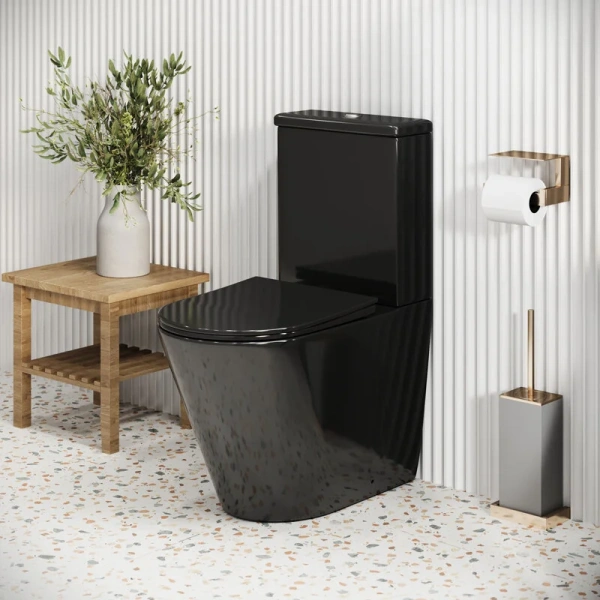 Унитаз компакт Grossman Color черный, с задним подводом воды - фото 8