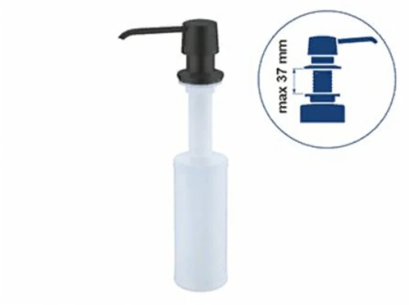 Дозатор для мыла WasserKRAFT черный/белый, современные, hi-tech - фото 2