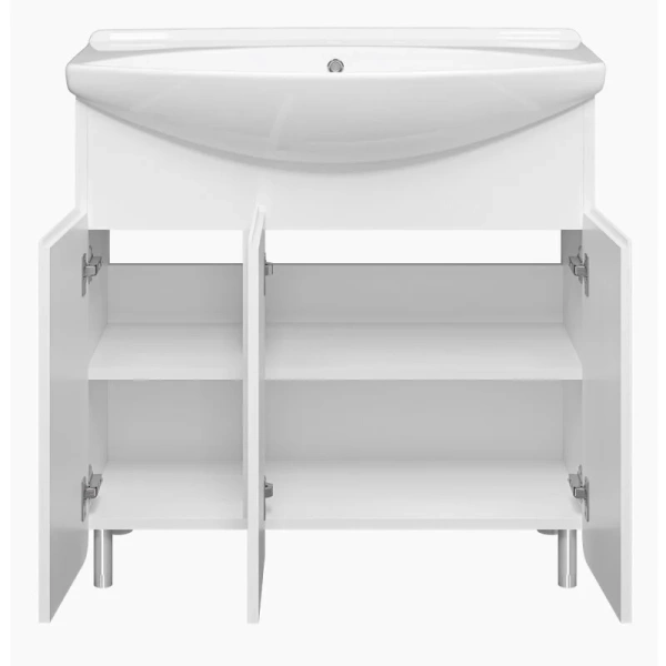 Тумба под раковину напольная Misty Чегет 85 см белая, напольная, пристенная - фото 4