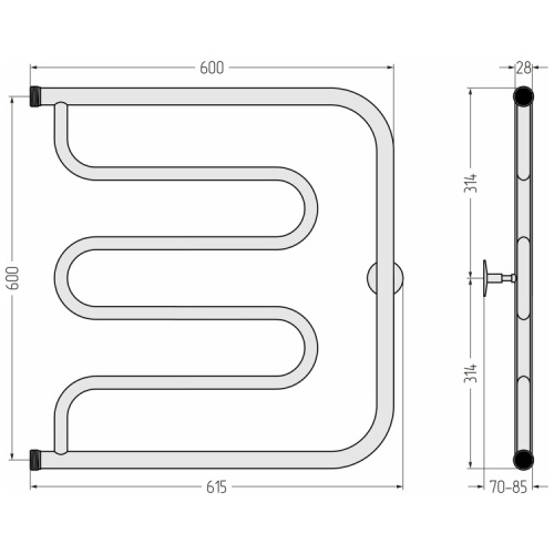 Схема, для систем горячего водоснабжения, для систем отопления, c боковым подключением - фото 5