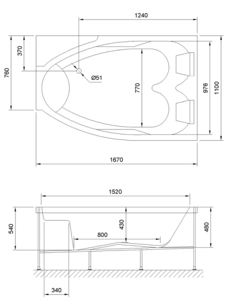 Акриловая ванна Royal Bath Shakespeare RB652100K с каркасом 170 х 110 L/R - фото 3