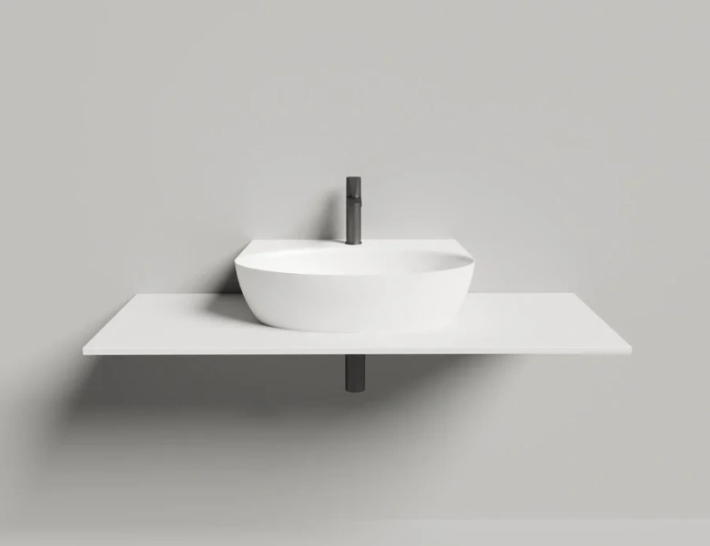 Раковина Salini Alda Wall 02 60 см белый матовый, из камня - фото 7