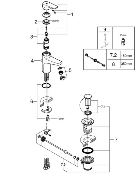 Смеситель для раковины Grohe BauFlow 23751000 - фото 4