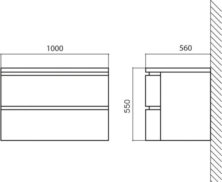 Тумба под раковину подвесная BelBagno Prospero 100 см с выдвижными ящиками - фото 3