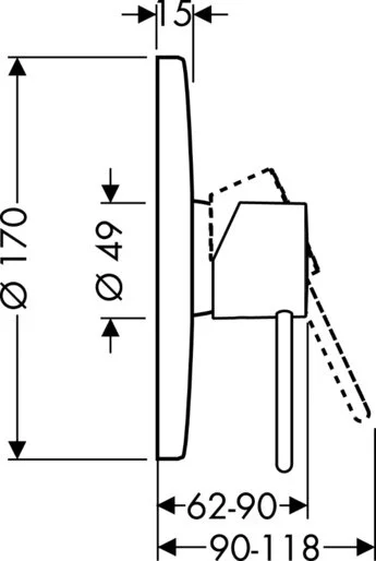 Смеситель для душа Axor Uno² 38625000 - фото 2