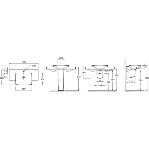 Раковина Jacob Delafon Escale прямоугольная - фото 2
