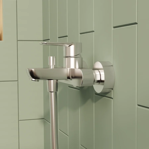 Смеситель для ванны VitrA Flow Soft хром, из латуни, недорогие, прямоугольная форма - фото 5