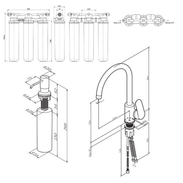 Смеситель для кухни Am.Pm Like F8007T с каналом для питьевой воды - фото 2