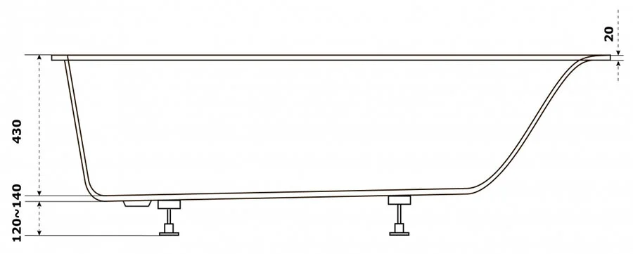 Ванна из искусственного камня Good Door Афина 170 x 75 см, белый, ва00020 - фото 3