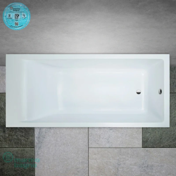 Ванна из литьевого мрамора Marmo Bagno Алесса, 160 х 70 см, белый, MB-ALN160-70 - фото 3