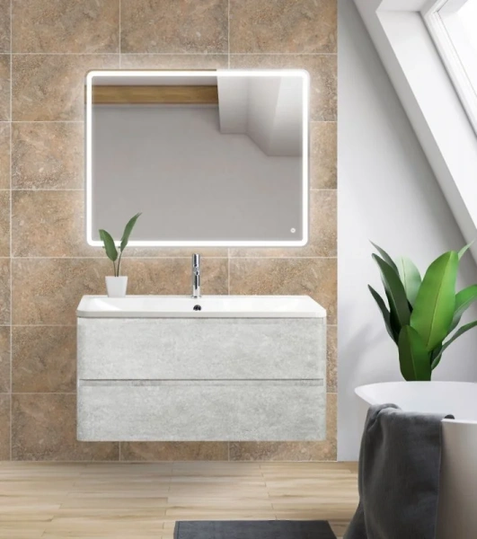 Тумба под раковину подвесная BelBagno Albano 90 см cemento verona grigio