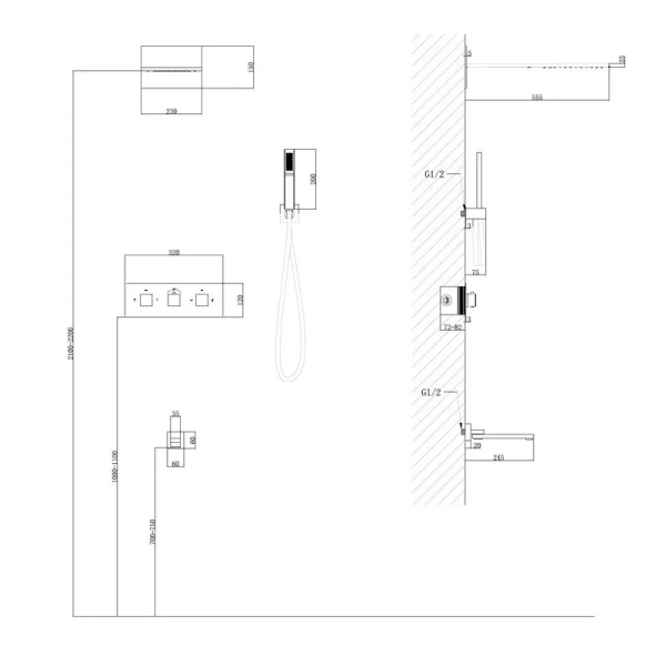 Душевой комплект Abber Daheim AF8253 с термостатом - фото 2